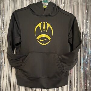 Nike Dark Gray Hoodie with Yellow Logo